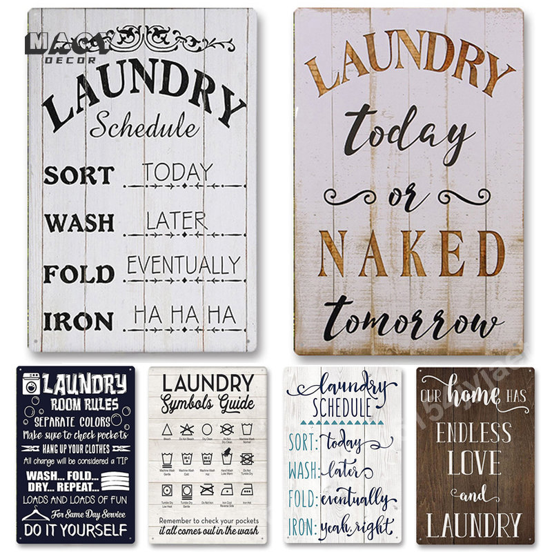 Home Bathroom Wall Art - Slogan Tanda Logam Dekorasi Ruang Cuci