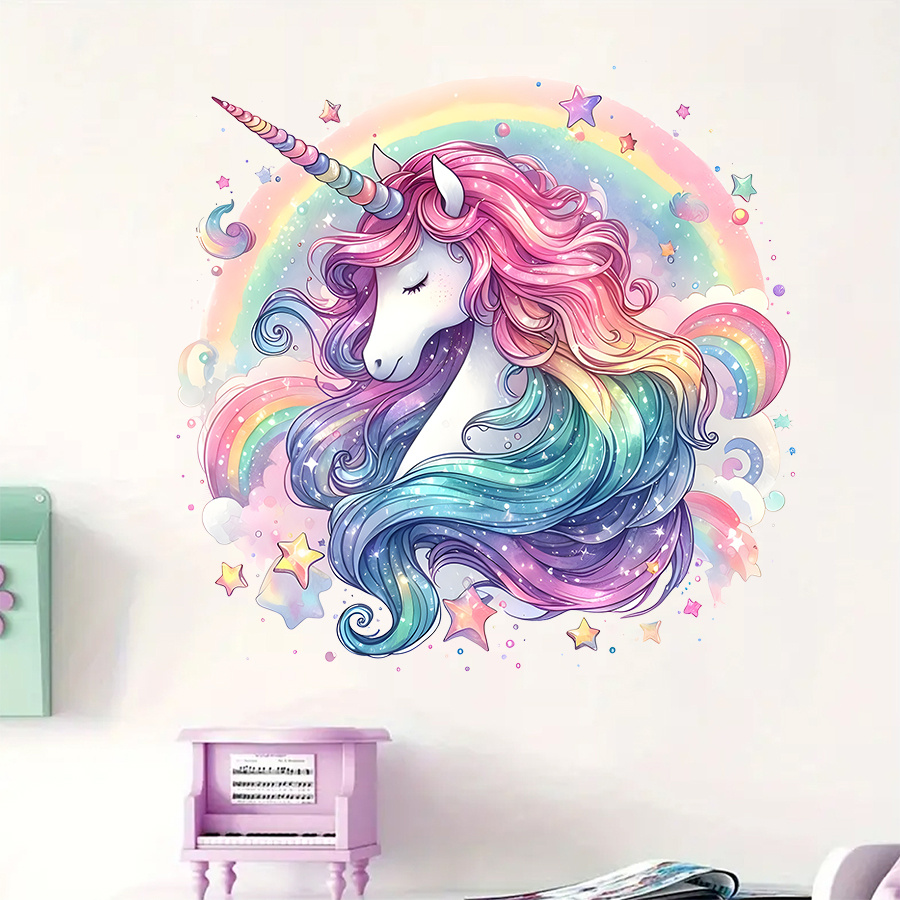 Home One Bathroom - 1 Buah Stiker Dinding Unicorn dan