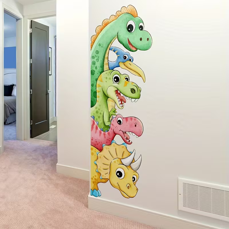 Home One Bathroom - 1 Buah Stiker Dinding Kartun Dinosaurus