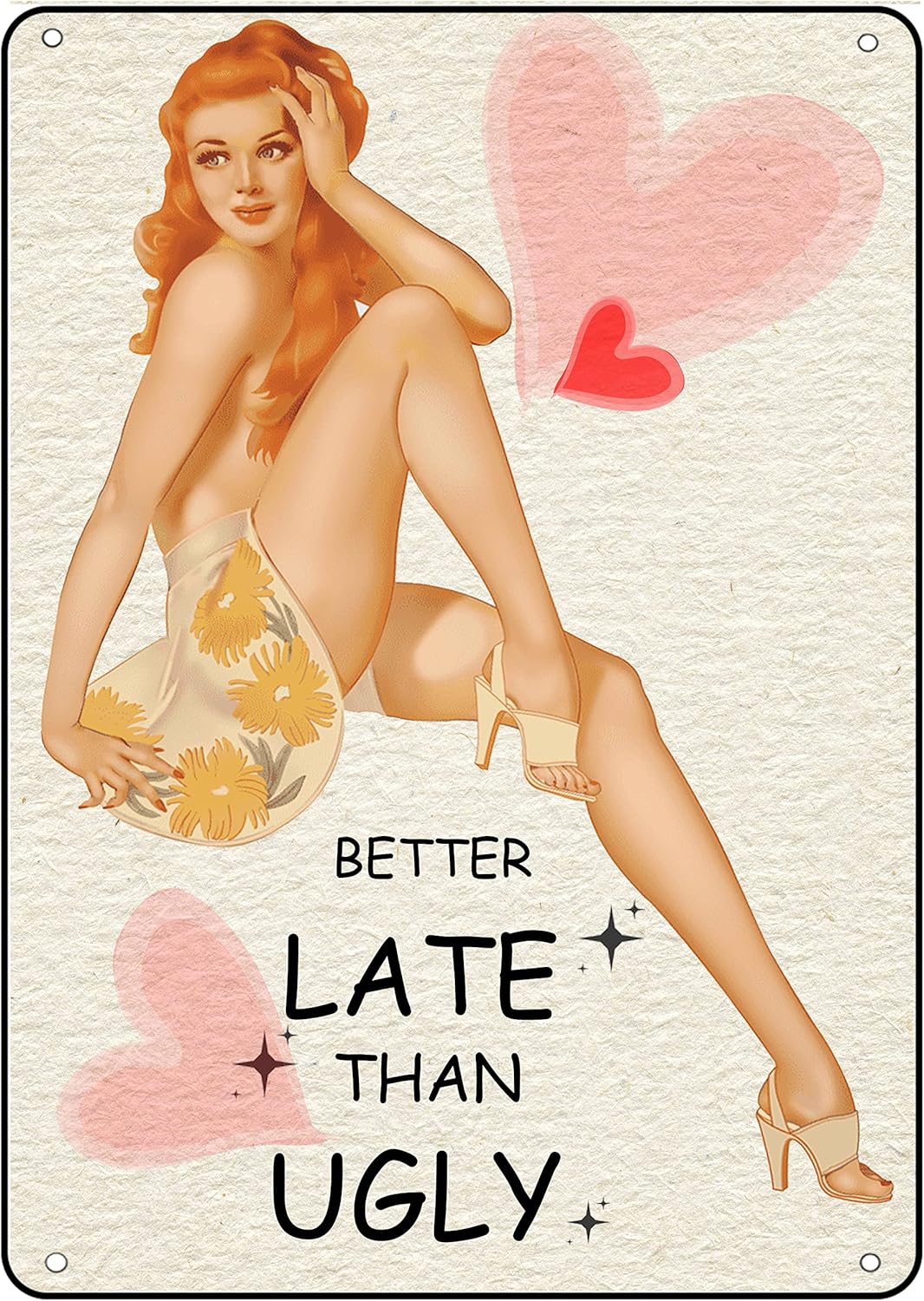 Home Bathroom Wall Art - Papan Logam Tin Sign Gadis Pin