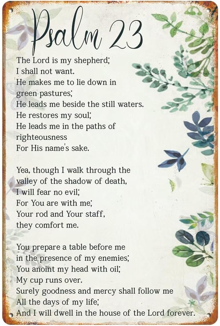Home Bathroom Wall Art - 1p, Ayat Alkitab Mazmur 23, Hadiah