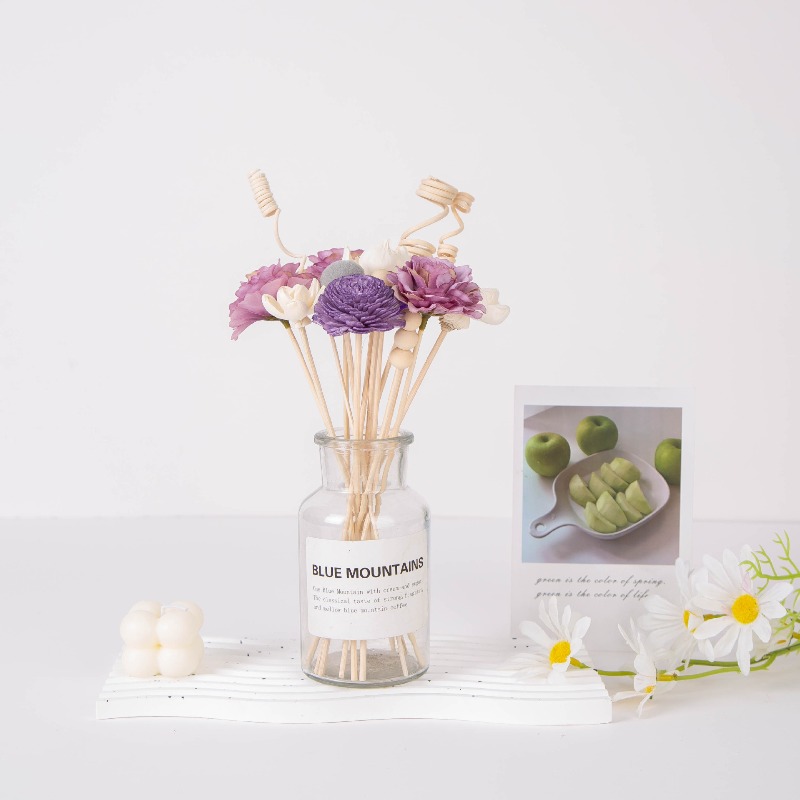 Home One Bathroom - Set Tongkat Rotan dan Bunga Sola