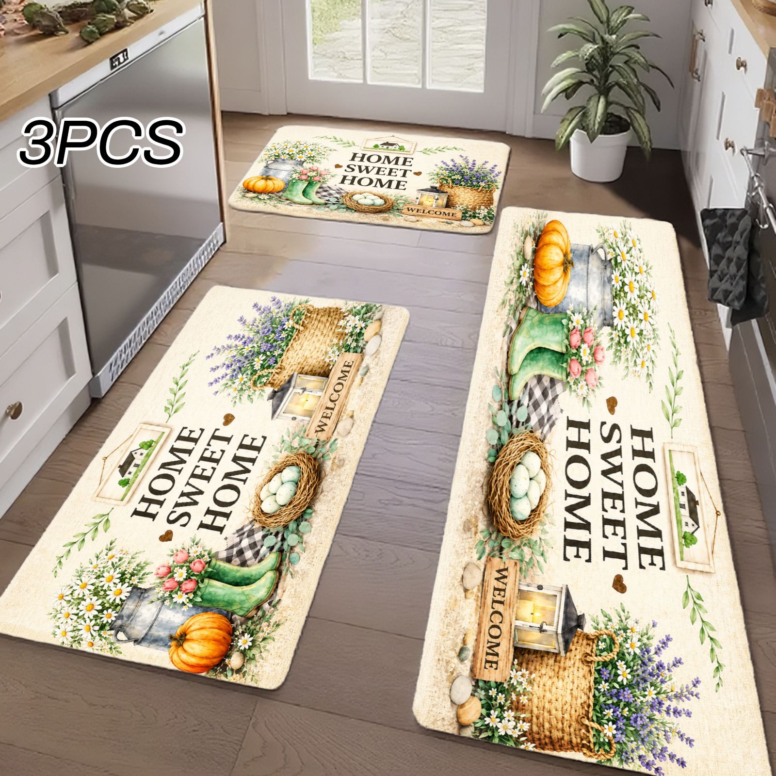 3PC Karpet Dapur, Dekorasi Rum - Home Bathroom Scene ulasan dan harga