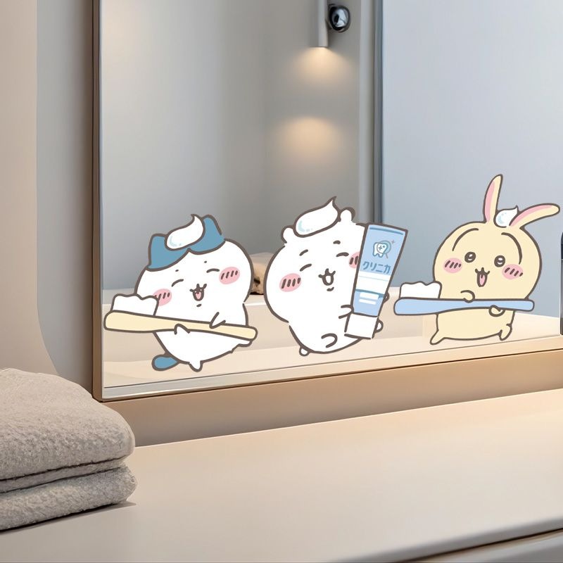 Stiker Cermin Chiikawa Motif L - Home One Bathroom ulasan dan harga