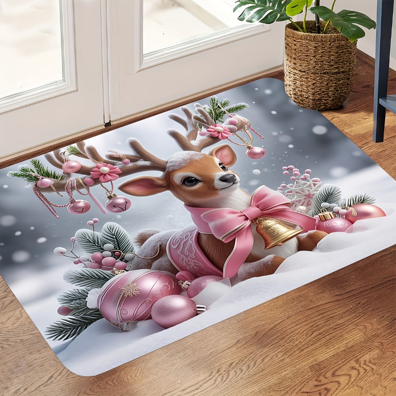 Keset Pintu Flanel Rusa Natal  - Home Bathroom Scene ulasan dan harga