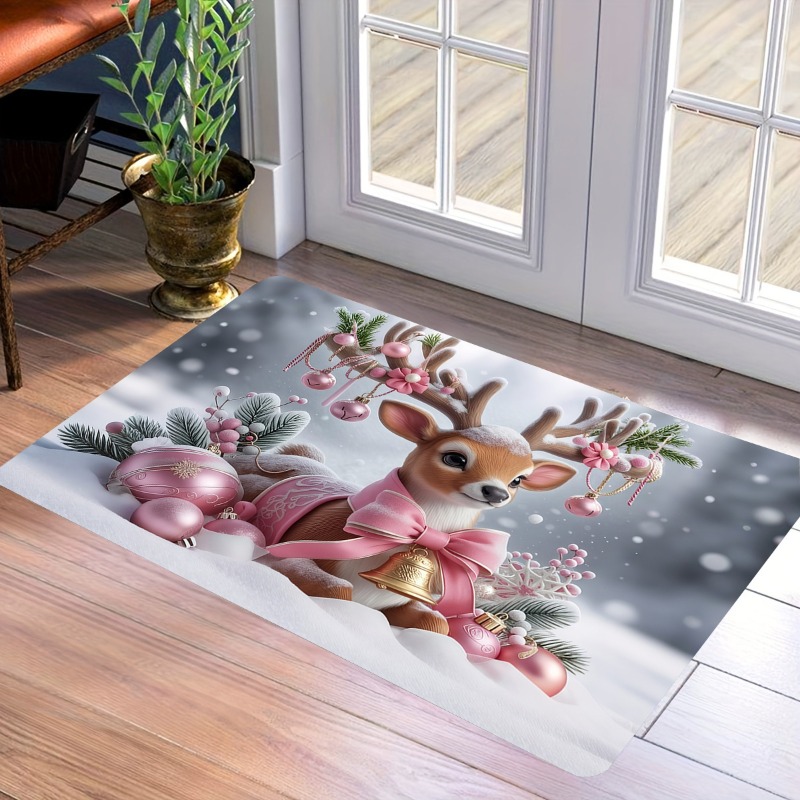 Keset Pintu Flanel Rusa Natal  - Home Bathroom Scene ulasan dan harga