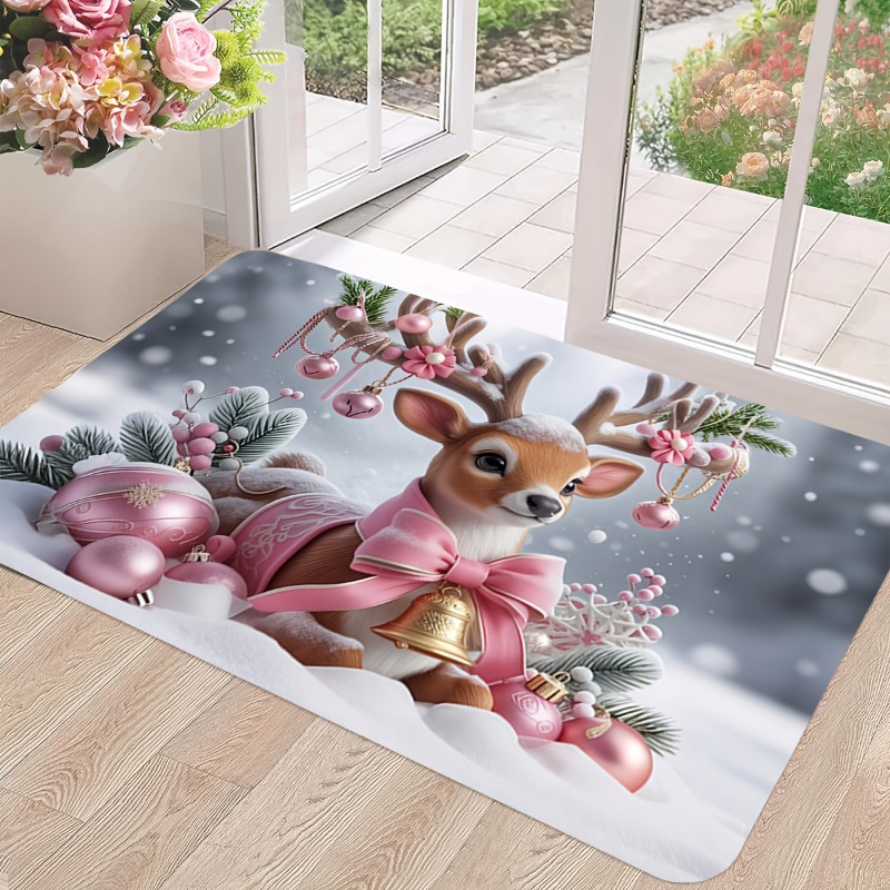 Keset Pintu Flanel Rusa Natal  - Home Bathroom Scene ulasan dan harga
