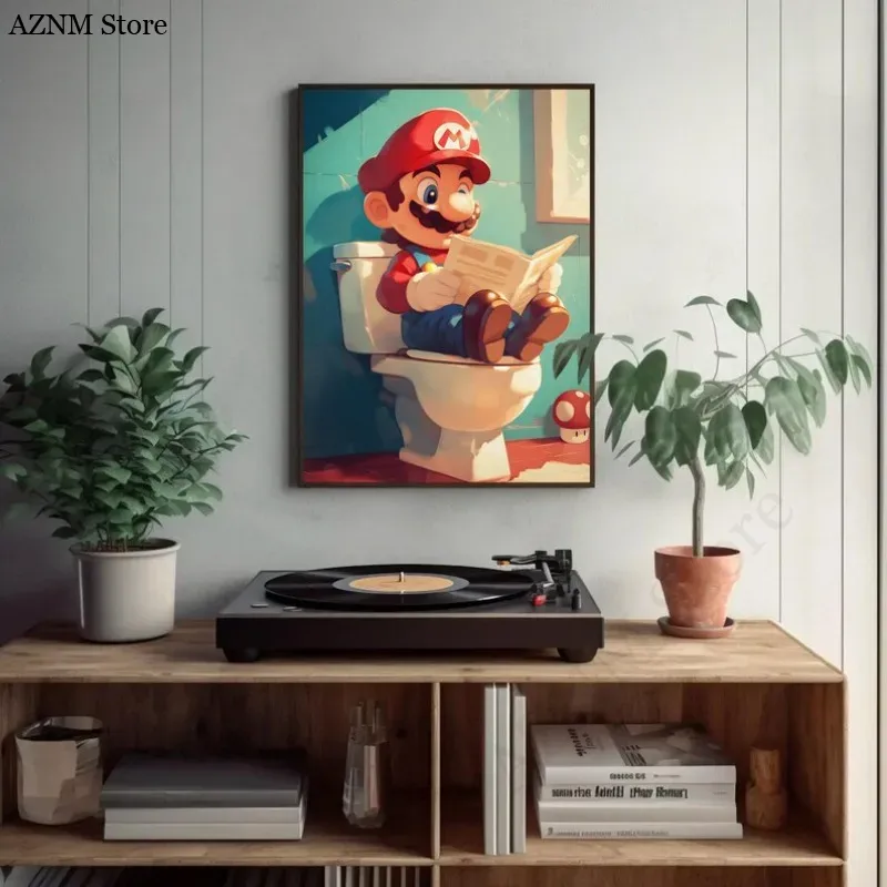 Poster Video Game Kartun Kamar - Home Bathroom Wall Art ulasan dan harga