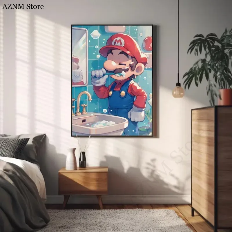 Poster Video Game Kartun Kamar - Home Bathroom Wall Art ulasan dan harga