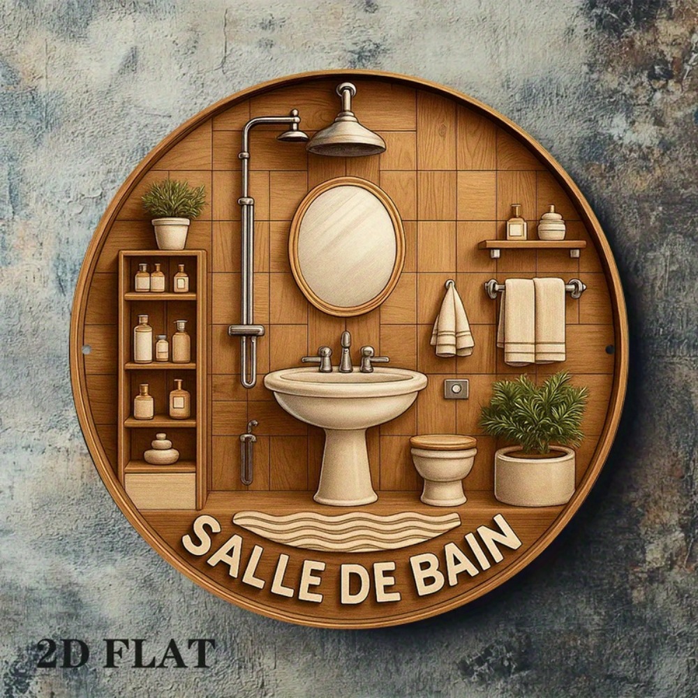 CIFBUY Kamar Mandi Retro Pranc - Home Bathroom Wall Art ulasan dan harga