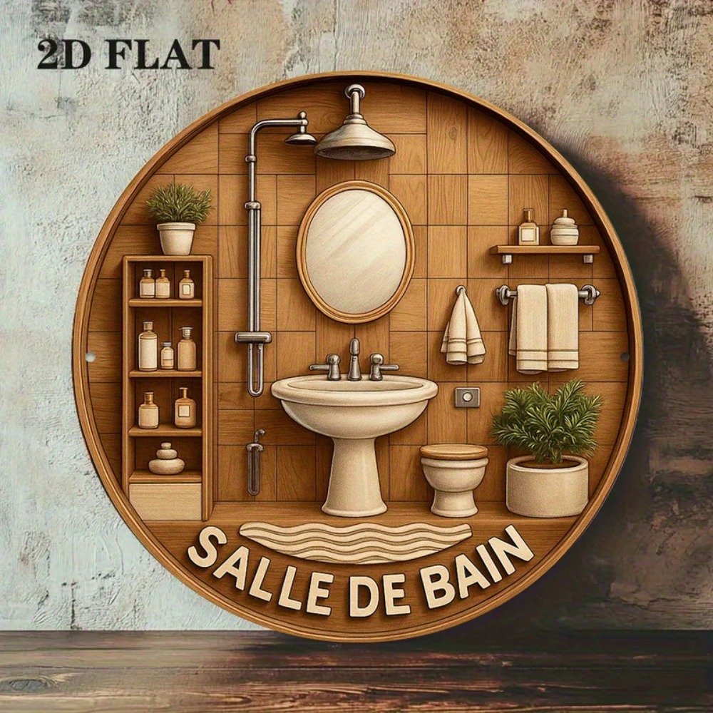 CIFBUY Kamar Mandi Retro Pranc - Home Bathroom Wall Art ulasan dan harga
