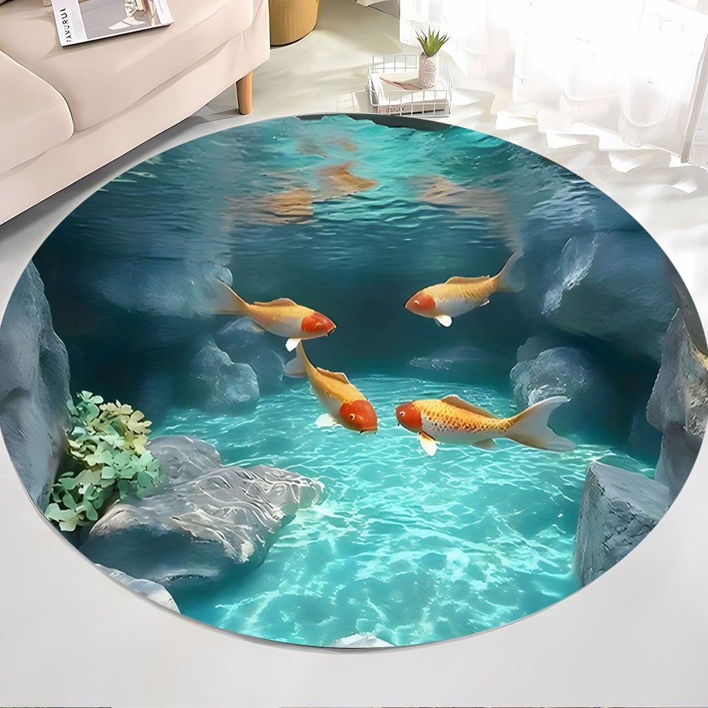 Karpet Bulat Kolam Ikan Koi Bu - Home Bathroom Scene ulasan dan harga