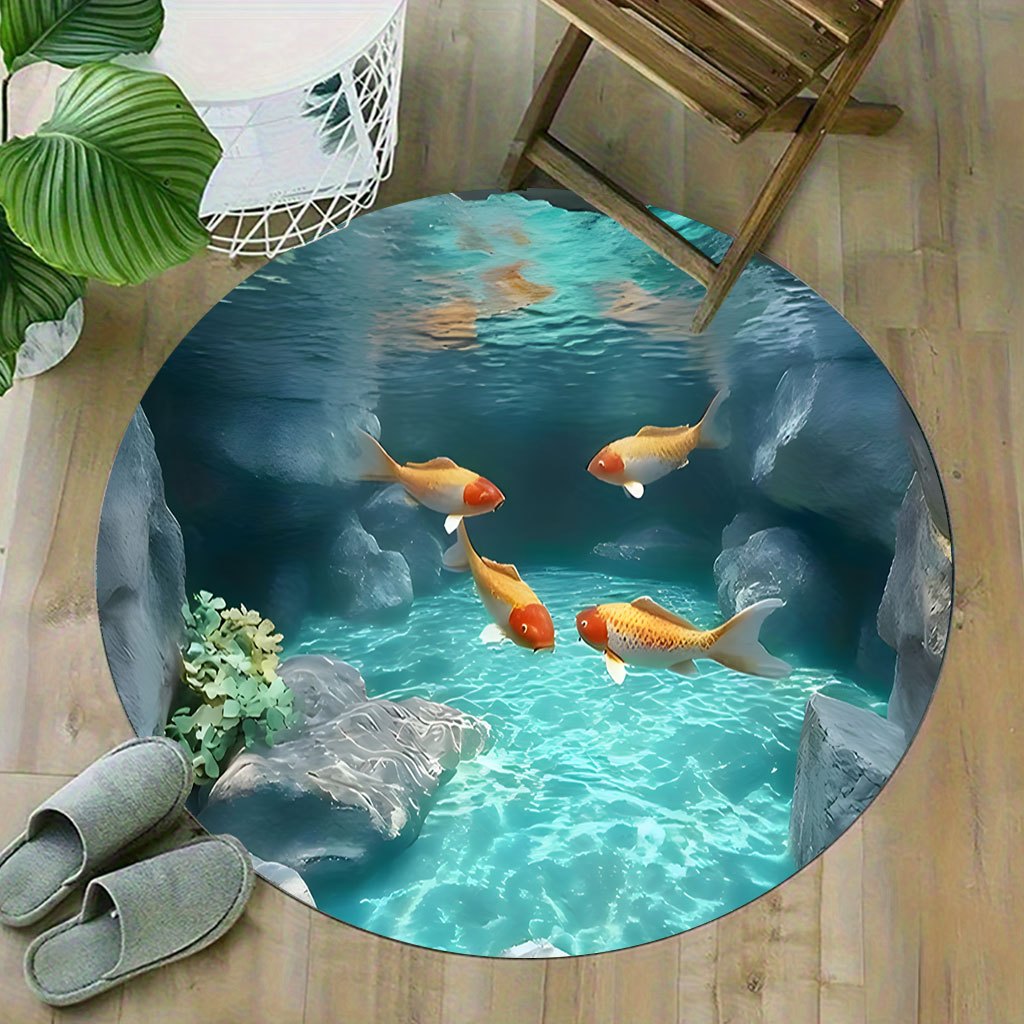Karpet Bulat Kolam Ikan Koi Bu - Home Bathroom Scene ulasan dan harga