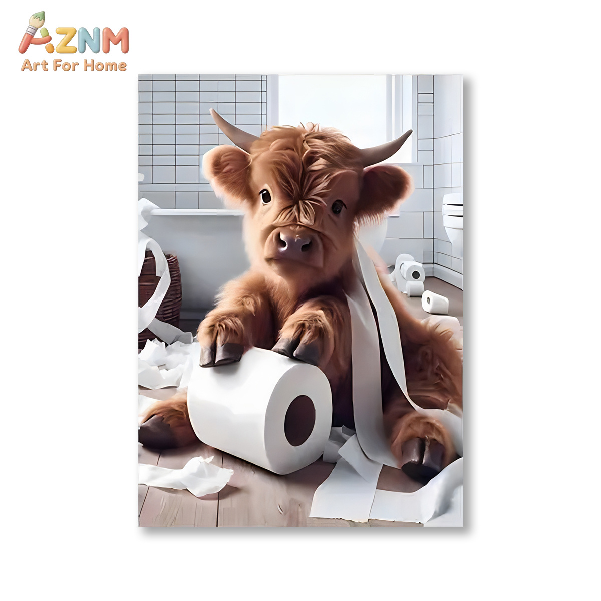 AZNM Lukisan Kanvas Dinding Ka - Home Bathroom Scene ulasan dan harga