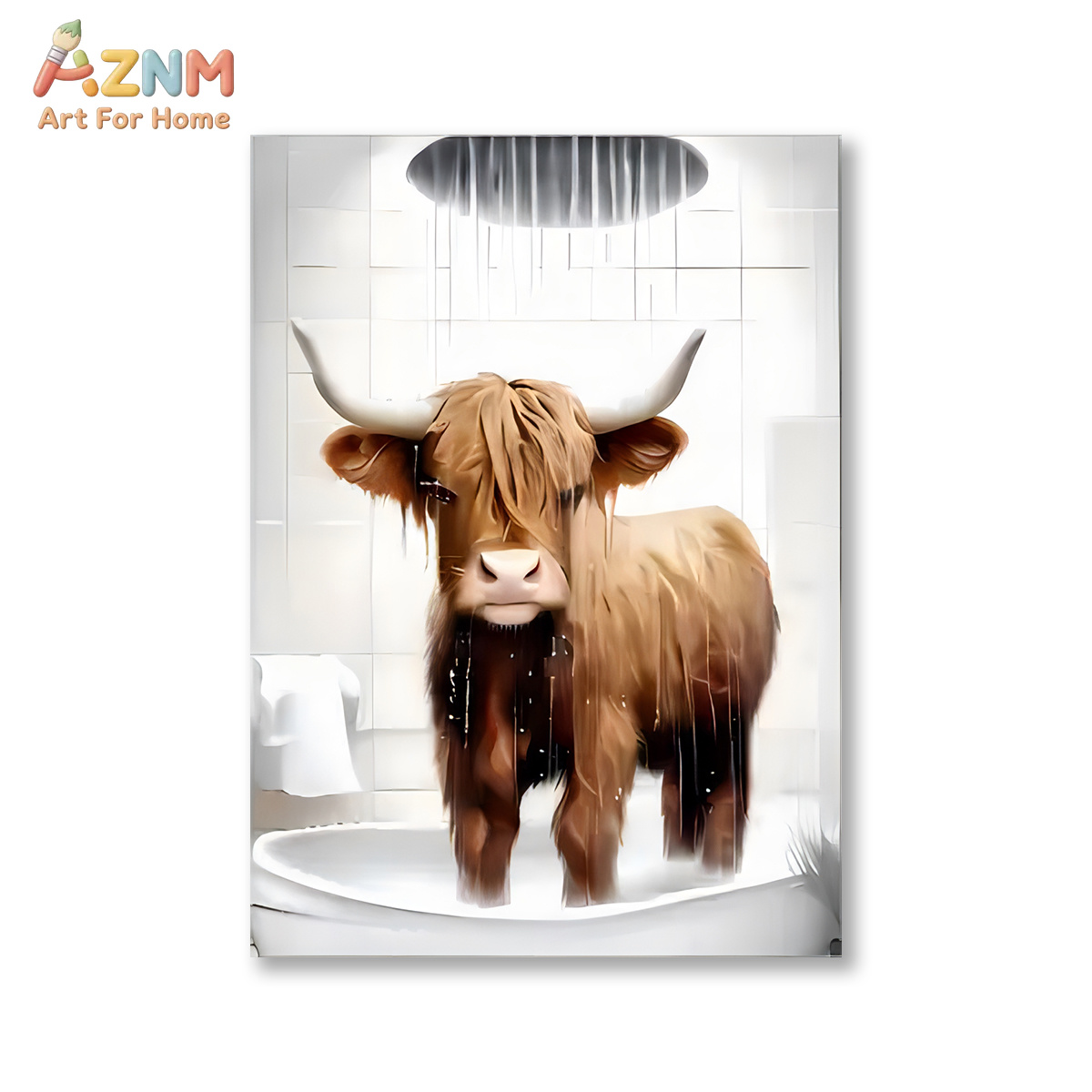AZNM Lukisan Kanvas Dinding Ka - Home Bathroom Scene ulasan dan harga