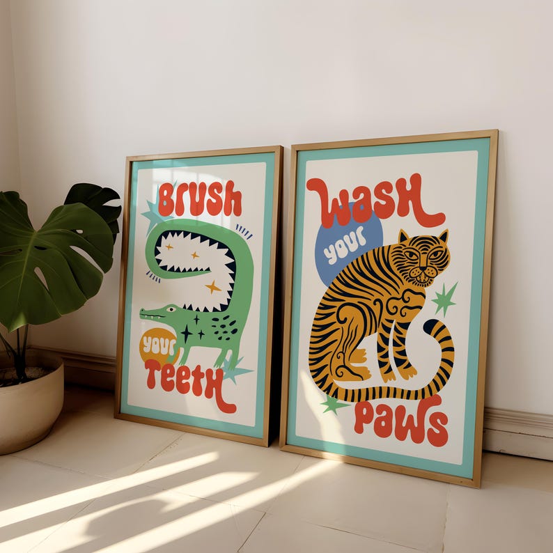 2pcs/set Lukisan Kanvas Kamar  - Home Bathroom Wall Art ulasan dan harga