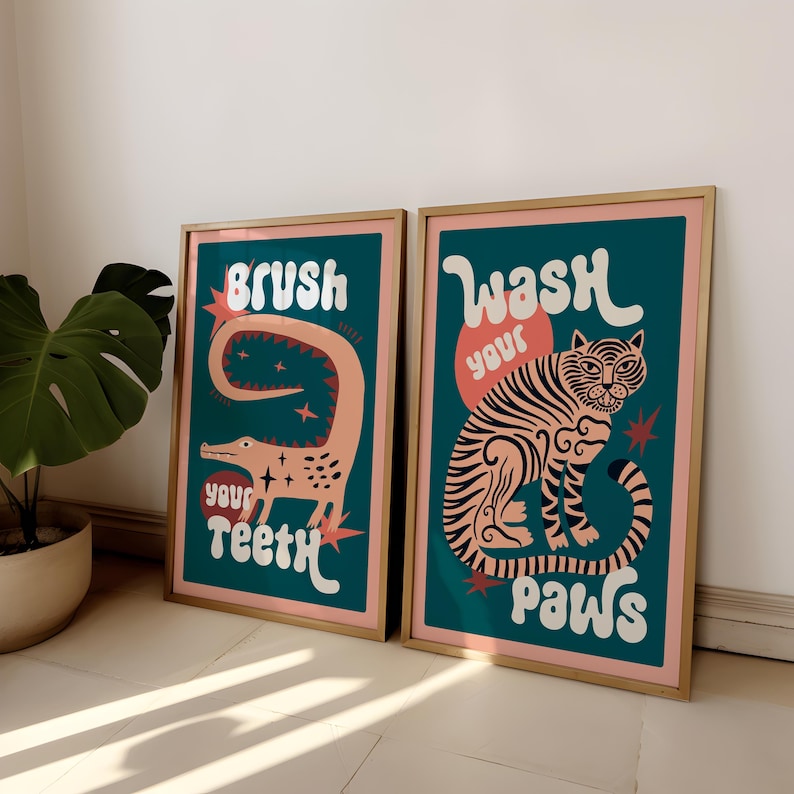 2pcs/set Lukisan Kanvas Kamar  - Home Bathroom Wall Art ulasan dan harga